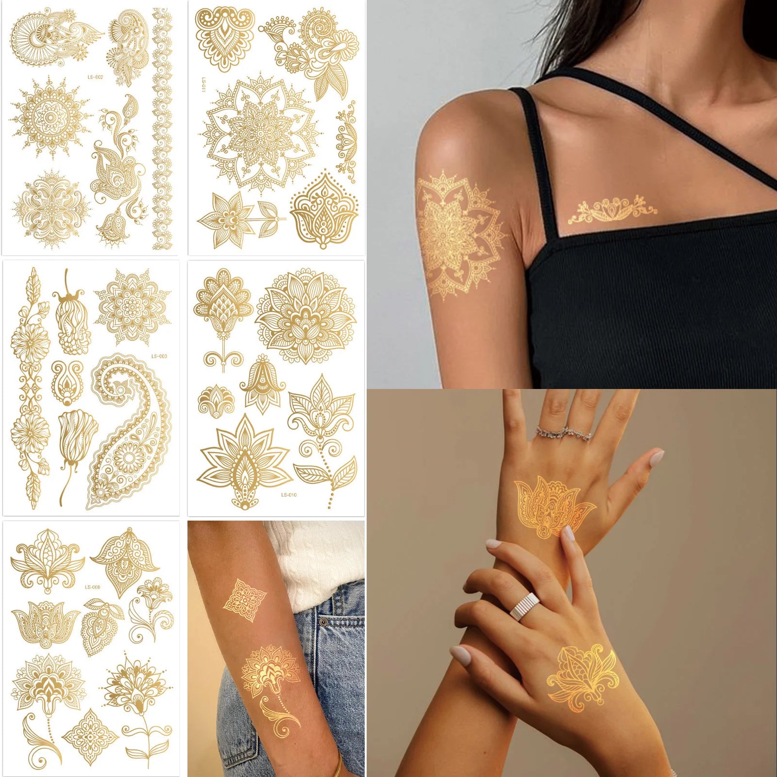 Tatouages doré mains